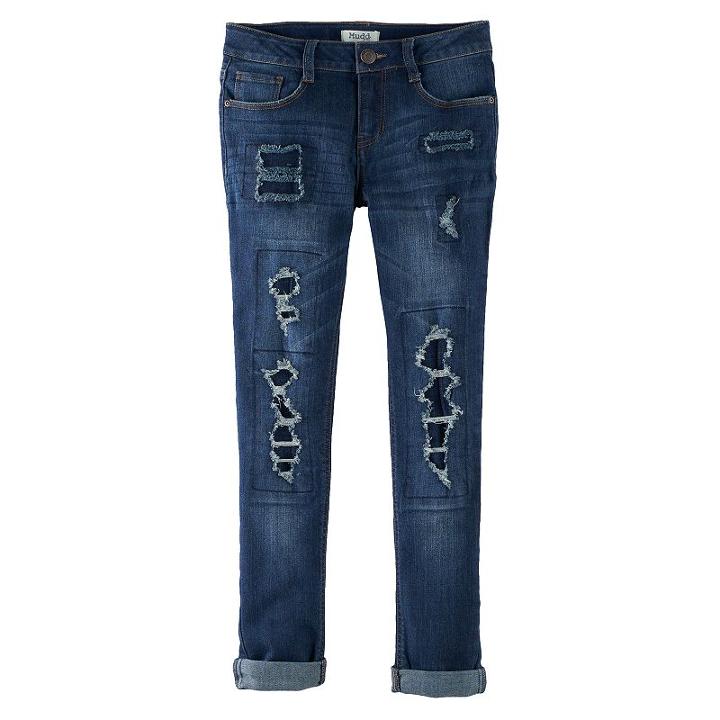 Girls 7-16 & Plus Size Mudd&reg; Rip & Repair Ankle Skinny Jeans, Size: 12, Blue