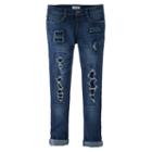 Girls 7-16 & Plus Size Mudd&reg; Rip & Repair Ankle Skinny Jeans, Size: 12, Blue