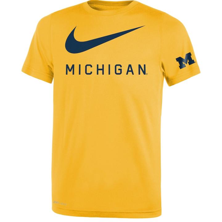 Boys 8-20 Nike Michigan Wolverines Legend Dna Tee, Size: Xl 18-20, Yellow
