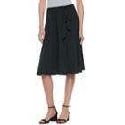 Women's Elle&trade; Faux-wrap Midi Skirt, Size: Medium, Black