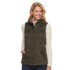 Petite Petite's Sonoma Goods For Life&trade; Sherpa Utility Vest, Women's, Size: Xl Petite, Dark Green