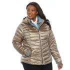 Plus Size Tek Gear Hooded Puffer Jacket, Women's, Size: 2xl, Red/coppr (rust/coppr)