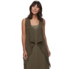 Women's Sonoma Goods For Life&trade; Cable-knit Fringe Vest, Size: Xl, Green