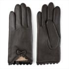 Women's Journee Collection Leather Wool Lined Gloves, Size: Large, Brown