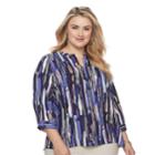 Plus Size Dana Buchman Printed Top, Women's, Size: 0x, Med Purple