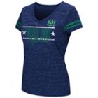 Juniors' Campus Heritage Notre Dame Fighting Irish Double Stag V-neck Tee, Women's, Size: Xl, Blue (navy)