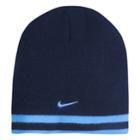 Boys Nike Reversible Striped Beanie Hat, Blue (navy)