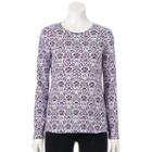 Women's Croft & Barrow&reg; Classic Crewneck Tee, Size: Xxl, Purple