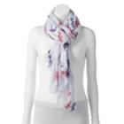 Lc Lauren Conrad Painted Blooms Oversized Oblong Scarf, Women's, Light Blue