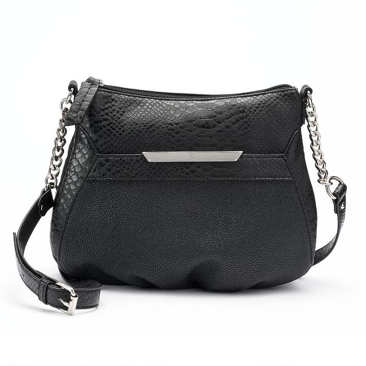 Jennifer Lopez Lisbeth Snakeskin Crossbody Bag, Women's, Black