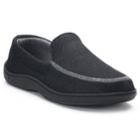 Men's Isotoner Chandler Knit Twill Hoodback Moccasin Slippers, Size: Xxl, Black