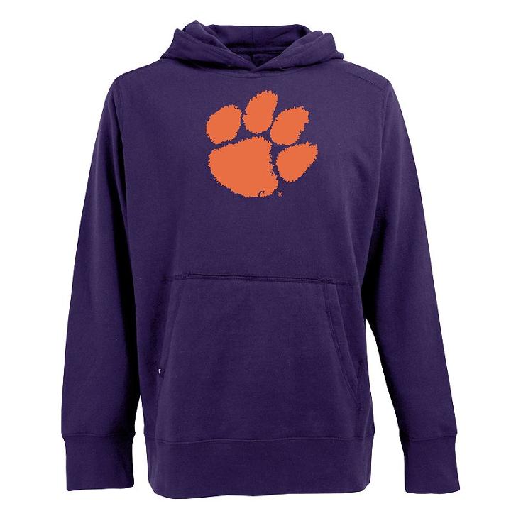 Men's Clemson Tigers Signature Pullover Fleece Hoodie, Size: Xl, Purple