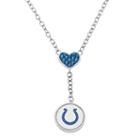 Indianapolis Colts Crystal Heart & Logo Y Necklace, Women's, Blue