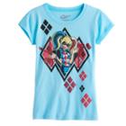 Girls 7-16 Dc Comics Harley Quinn Glitter Graphic Tee, Size: Large, Blue Other