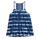 Girls 7-16 & Plus Size So&reg; Printed Crochet Tank, Size: 18 1/2, Dark Blue