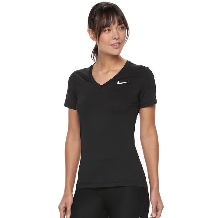 Women's Nike Training Short Sleeve Top, Size: Xl, Grey (charcoal)