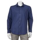 Men's Apt. 9&reg; Modern-fit Patterned Button-down Shirt, Size: Medium, Blue