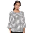 Women's Elle&trade; Ruffle Bell-sleeve Top, Size: Xl, White