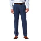 Men's Haggar&reg; Cool 18&reg; Pro Classic-fit Wrinkle-free Pleated Expandable Waist Pants, Size: 44x32, Turquoise/blue (turq/aqua)