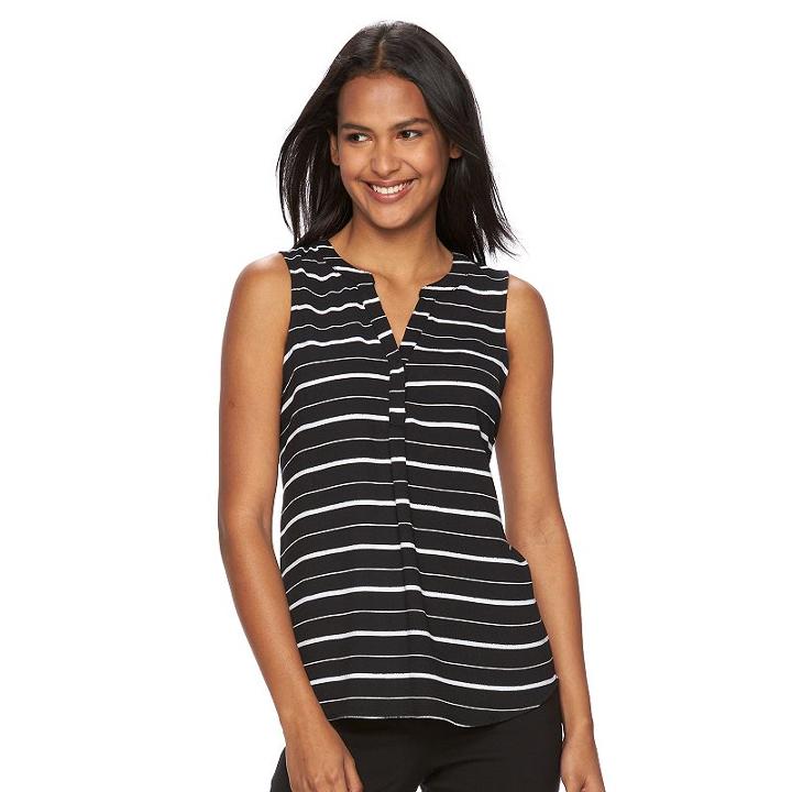 Women's Apt. 9&reg; Sleeveless Popover Top, Size: Small, Oxford