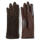 Women's Journee Collection Suede Leather Lined Tech Gloves, Size: Medium, Brown