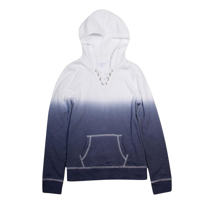 Girls 7-16 Harper & Elliot Lace-up Neck Hoodie, Size: Small, Blue