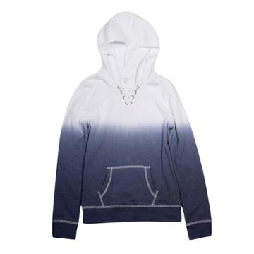 Girls 7-16 Harper & Elliot Lace-up Neck Hoodie, Size: Small, Blue