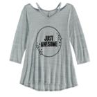 Girls 7-16 & Plus Size So&reg; 3/4-sleeve Strappy Swing Top, Size: 12, Silver