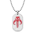 Star Wars Stainless Steel Mandalorian Symbol Dog Tag Necklace - Men, Grey