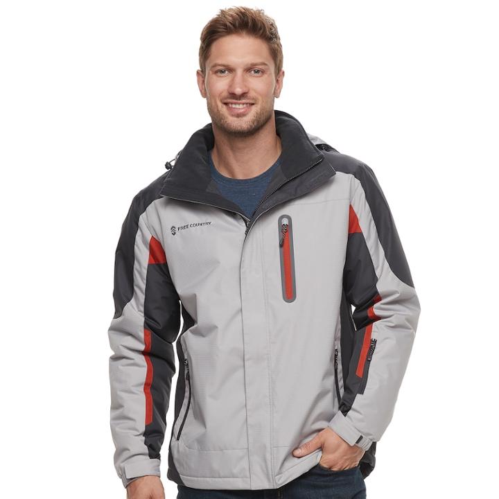 Big & Tall Free Country Colorblock Hooded Jacket, Men's, Size: Xl Tall, Natural