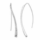Confetti Clear Crystal Curved Stick Threader Earrings, Women's, White