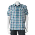 Men's Croft & Barrow&reg; Classic-fit Plaid Outdoor Performance Button-down Shirt, Size: Xl, Turquoise/blue (turq/aqua)