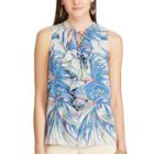 Women's Chaps Floral Ruffle Tank, Size: Medium, Pink Ovrfl