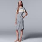 Women's Simply Vera Vera Wang Striped Panel Sleepshirt, Size: Small, Med Grey