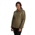 Women's Excelled Leather Scuba Jacket, Size: Medium, Green