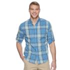 Men's Urban Pipeline&reg; Maxflex Print Button-down Shirt, Size: Large, Blue