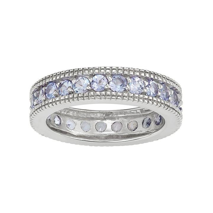 Sterling Silver Tanzanite Eternity Ring, Women's, Size: 8, Blue