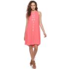 Women's Apt. 9&reg; Embroidered High-neck Shift Dress, Size: Small, Med Pink