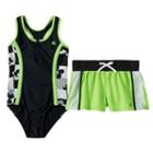 Girls 7-16 Zeroxposur One-piece Swimsuit & Shorts Set, Girl's, Size: 8, Green Oth