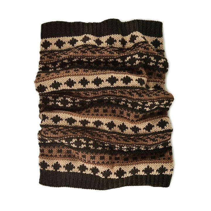 Muk Luks Fairisle Funnel Scarf - Men, Brown