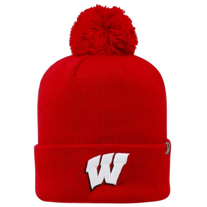 Adult Top Of The World Wisconsin Badgers Tow Pom Hat, Adult Unisex, Med Red