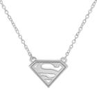 Dc Comics Sterling Silver Superman Necklace, Women's, Size: 18, Grey