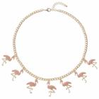 Pink Flamingo Charm Necklace, Women's, Lt Orange
