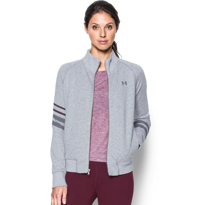 Women's Under Armour French Terry Zip-up Jacket, Size: Xl, Dark Grey