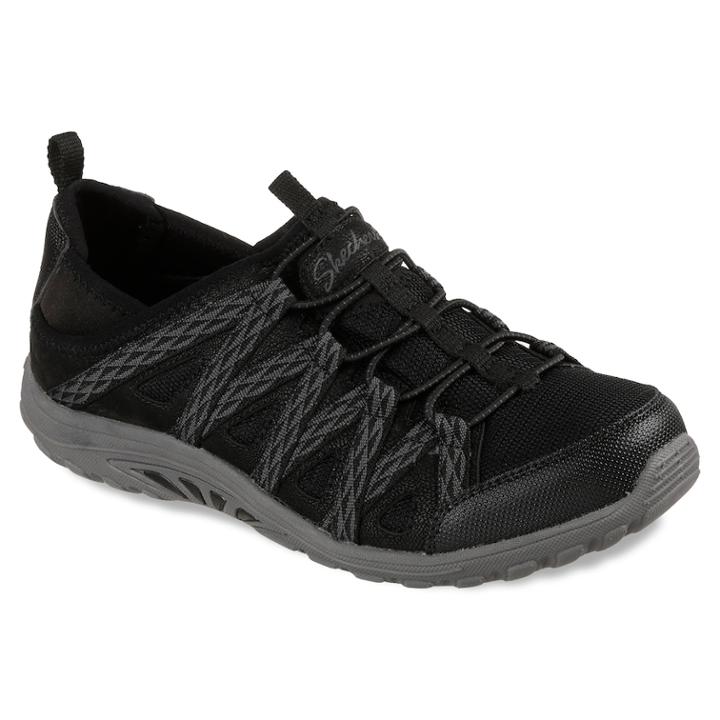 Skechers Relaxed Fit Reggae Fest Web Of Ties Women's Shoes, Size: 7, Grey (charcoal)