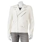 Men's Xray Slim-fit Faux-leather Moto Jacket, Size: Medium, White