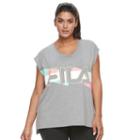 Plus Size Fila Sport&reg; Step Hem Graphic Muscle Tee, Women's, Size: 2xl, Grey