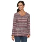 Women's Croft & Barrow&reg; Essential V-neck Top, Size: Xl, Dark Pink