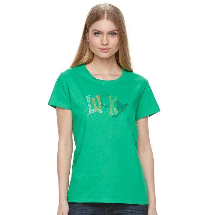 Women's Mccc St. Patrick's Day Graphic Tee, Size: Large, Green