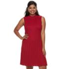 Juniors' Plus Size Candie's&reg; Sleeveless A-line Sweater Dress, Teens, Size: 2xl, Dark Red